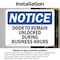 Signmission Door To Remain Unlocked During Business Hours, 10 in W x Rectangle, Vinyl Decal OS-2PACK-NS-D-710-L-11529 - alternate 5